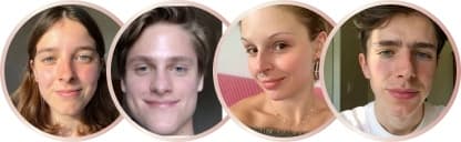 Teens with acne-free skin