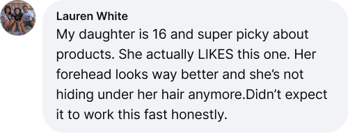 Lauren White Review - Daughter picky about products likes LAKORE, forehead looks better